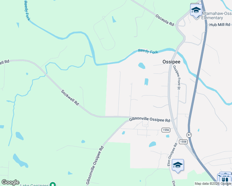 map of restaurants, bars, coffee shops, grocery stores, and more near 3464 Shepherd Road in Elon