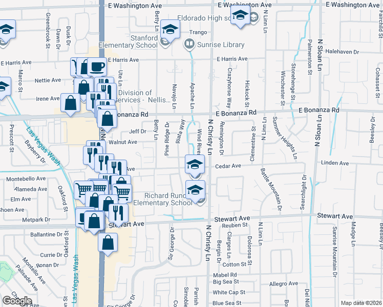 map of restaurants, bars, coffee shops, grocery stores, and more near 652 Red Lake Way in Las Vegas