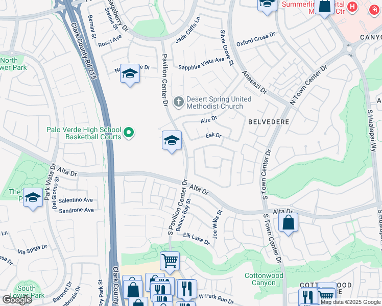 map of restaurants, bars, coffee shops, grocery stores, and more near 309 Jacaranda Arbor Street in Las Vegas