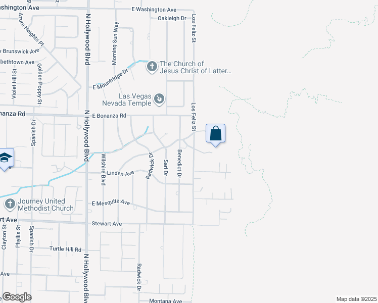 map of restaurants, bars, coffee shops, grocery stores, and more near 675 Los Feliz Street in Las Vegas