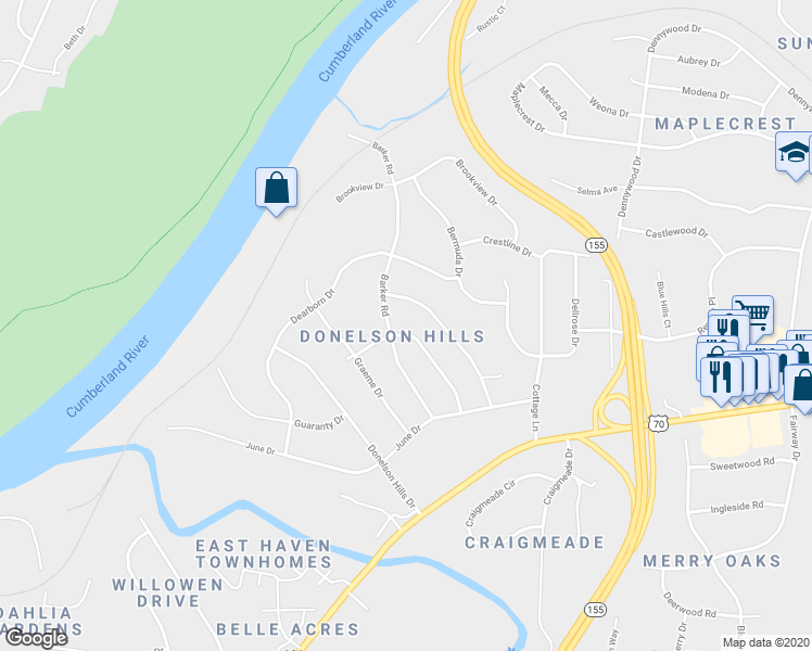 map of restaurants, bars, coffee shops, grocery stores, and more near 209 Theodore Road in Nashville