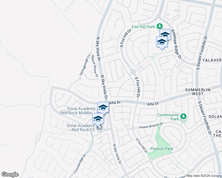 map of restaurants, bars, coffee shops, grocery stores, and more near 454 Cabral Peak Street in Las Vegas