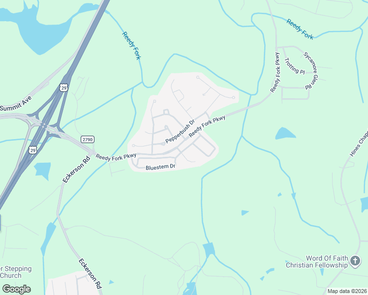 map of restaurants, bars, coffee shops, grocery stores, and more near 7 Bluestem Court in Greensboro