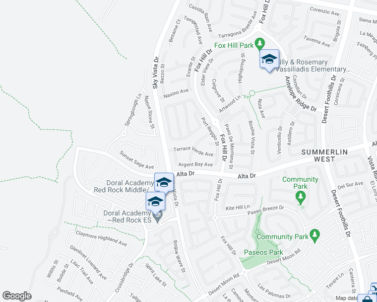 map of restaurants, bars, coffee shops, grocery stores, and more near 12273 Terrace Verde Avenue in Las Vegas