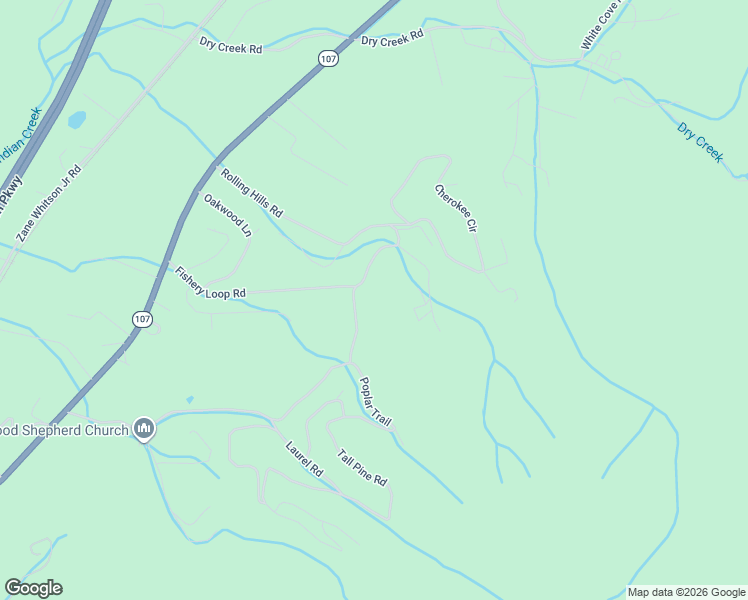map of restaurants, bars, coffee shops, grocery stores, and more near 345 Rolling Hills Road in Erwin