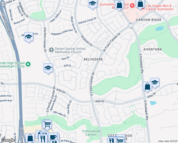 map of restaurants, bars, coffee shops, grocery stores, and more near 10500 Pine Pointe Avenue in Las Vegas