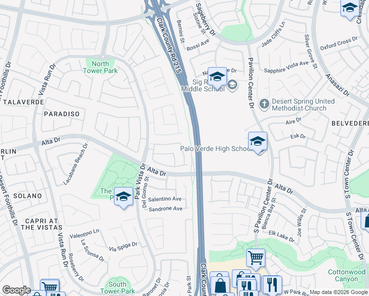 map of restaurants, bars, coffee shops, grocery stores, and more near 11212 Playa Bonita Avenue in Las Vegas