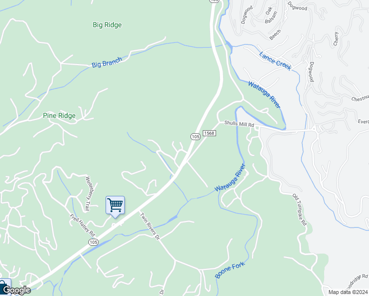 map of restaurants, bars, coffee shops, grocery stores, and more near 132 Clarke Circle in Boone