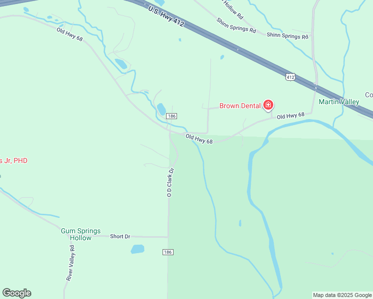 map of restaurants, bars, coffee shops, grocery stores, and more near 19111 Old Highway 68 in Siloam Springs