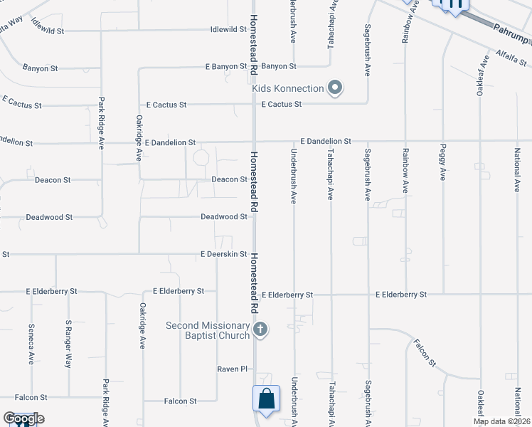 map of restaurants, bars, coffee shops, grocery stores, and more near 3241 Homestead Road in Pahrump