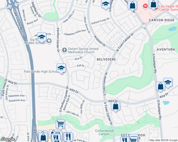 map of restaurants, bars, coffee shops, grocery stores, and more near 212 Stour Lane in Las Vegas