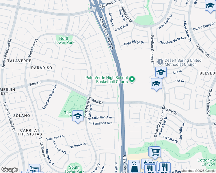 map of restaurants, bars, coffee shops, grocery stores, and more near 11219 Playa Bonita Avenue in Las Vegas