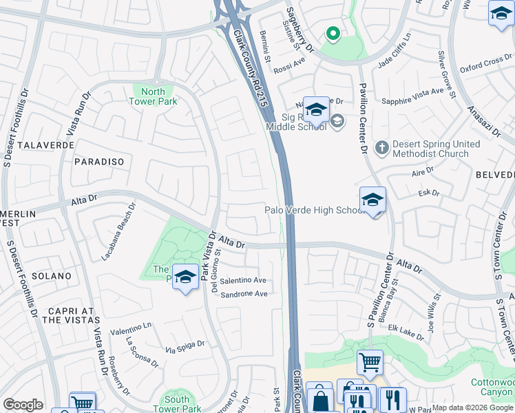 map of restaurants, bars, coffee shops, grocery stores, and more near 11219 Playa Bonita Avenue in Las Vegas