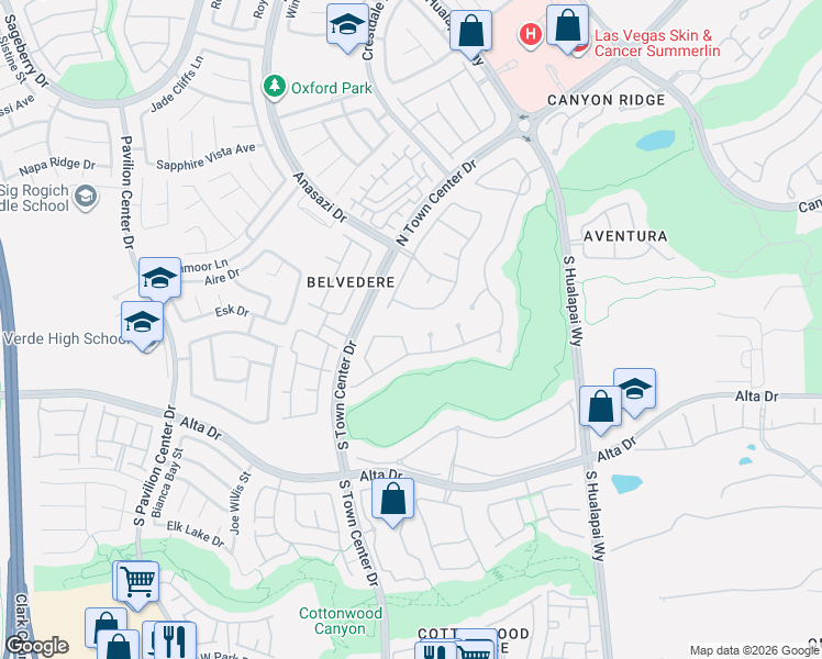 map of restaurants, bars, coffee shops, grocery stores, and more near 128 South Ring Dove Drive in Las Vegas