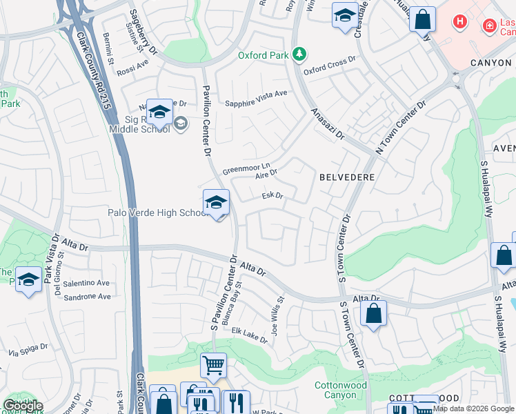 map of restaurants, bars, coffee shops, grocery stores, and more near 10724 Esk Drive in Las Vegas