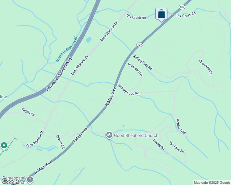 map of restaurants, bars, coffee shops, grocery stores, and more near 1834 North Main Avenue in Erwin