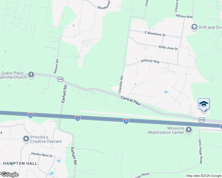 map of restaurants, bars, coffee shops, grocery stores, and more near 4575 Central Pike in Wilson County
