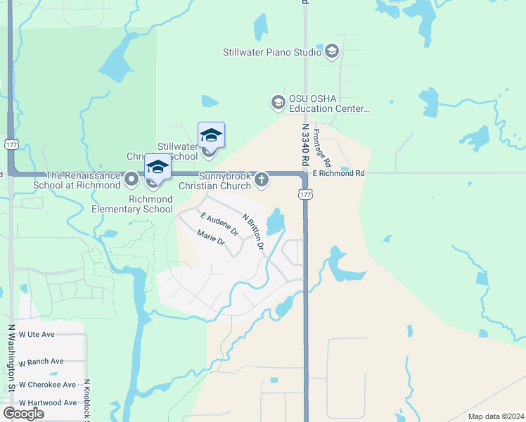 map of restaurants, bars, coffee shops, grocery stores, and more near 423 Britton Court in Stillwater