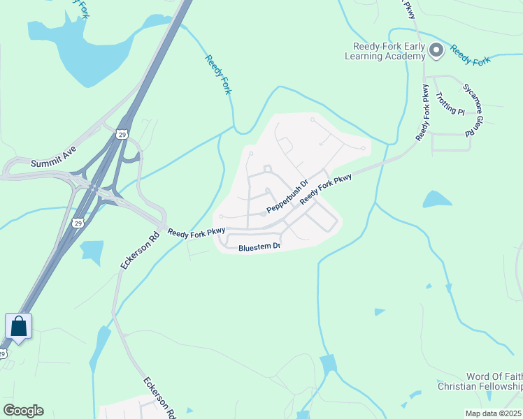 map of restaurants, bars, coffee shops, grocery stores, and more near 4005 Pepperbush Drive in Greensboro