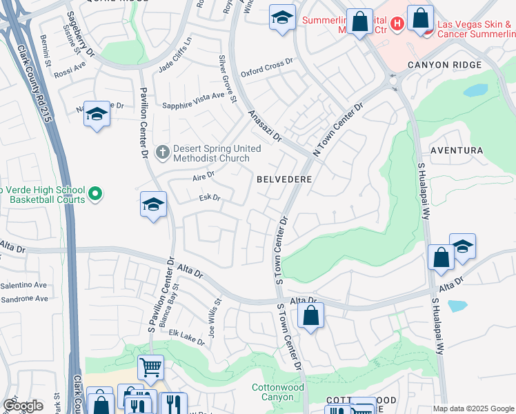 map of restaurants, bars, coffee shops, grocery stores, and more near 10552 Pine Pointe Avenue in Las Vegas
