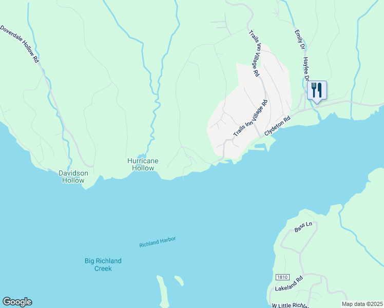 map of restaurants, bars, coffee shops, grocery stores, and more near 54 Lookout Ln in Waverly