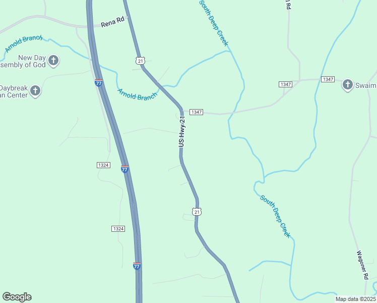 map of restaurants, bars, coffee shops, grocery stores, and more near 4844 U.S. 21 in Hamptonville