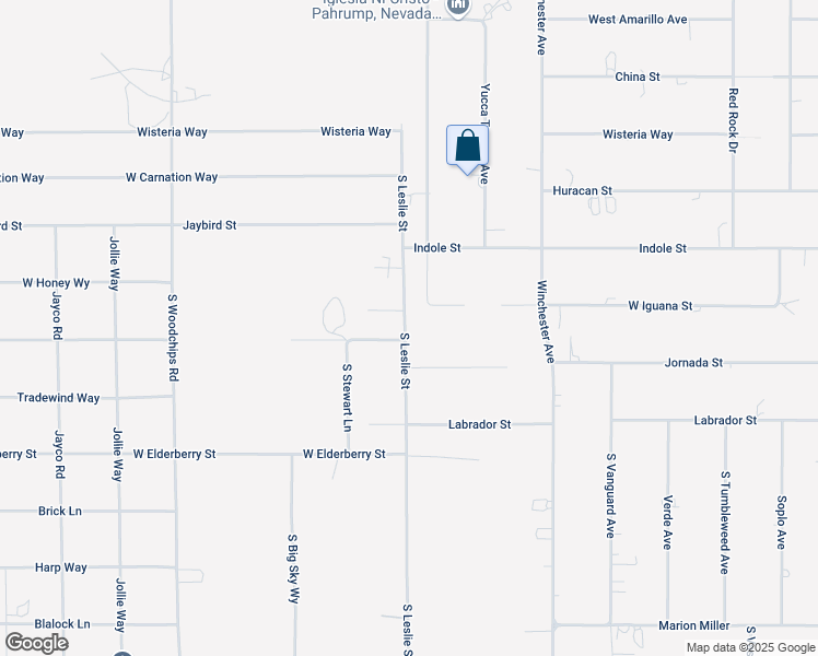 map of restaurants, bars, coffee shops, grocery stores, and more near 3131 South Leslie Street in Pahrump