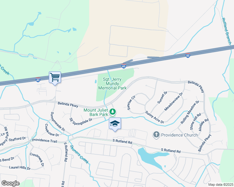 map of restaurants, bars, coffee shops, grocery stores, and more near 408 Belinda Parkway in Mt. Juliet