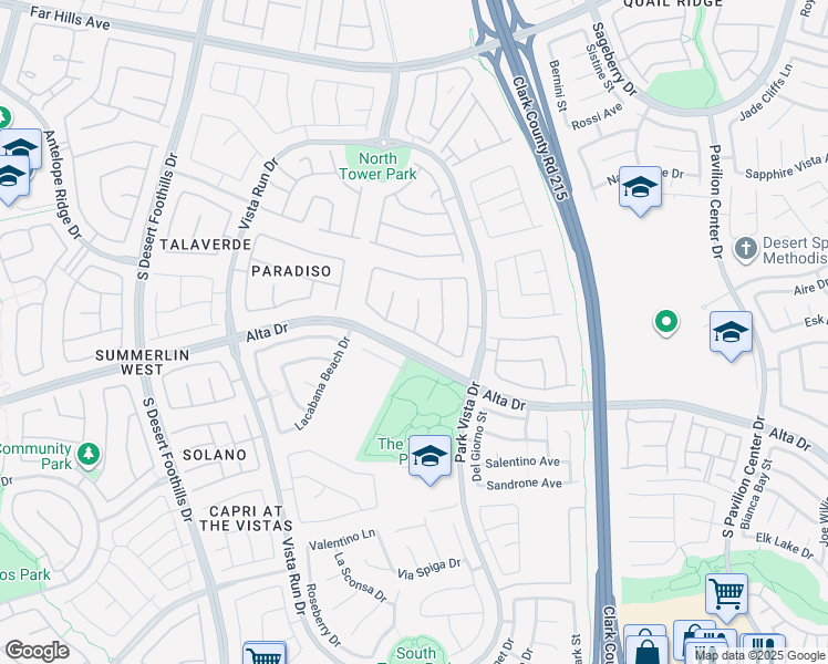 map of restaurants, bars, coffee shops, grocery stores, and more near Rancho in Las Vegas
