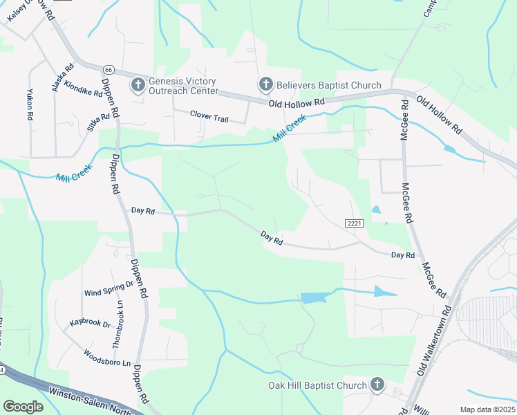 map of restaurants, bars, coffee shops, grocery stores, and more near 4909 La Crest Court in Walkertown
