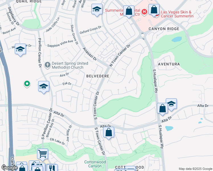 map of restaurants, bars, coffee shops, grocery stores, and more near 140 South Buteo Woods Lane in Las Vegas