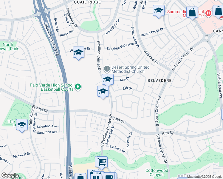 map of restaurants, bars, coffee shops, grocery stores, and more near 205 Derwent Place in Las Vegas