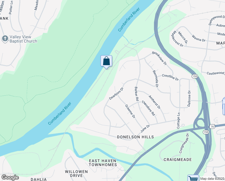 map of restaurants, bars, coffee shops, grocery stores, and more near 107 Graeme Drive in Nashville