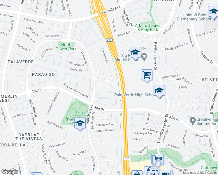 map of restaurants, bars, coffee shops, grocery stores, and more near 11225 Newbury Hills Avenue in Las Vegas