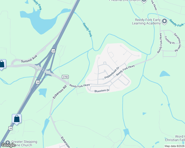map of restaurants, bars, coffee shops, grocery stores, and more near 3900 Black Gum Place in Greensboro