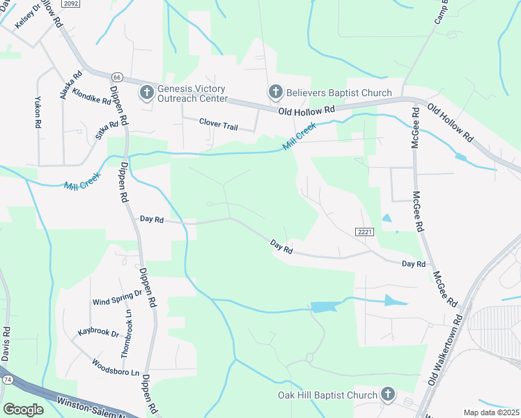 map of restaurants, bars, coffee shops, grocery stores, and more near 4909 La Crest Court in Walkertown