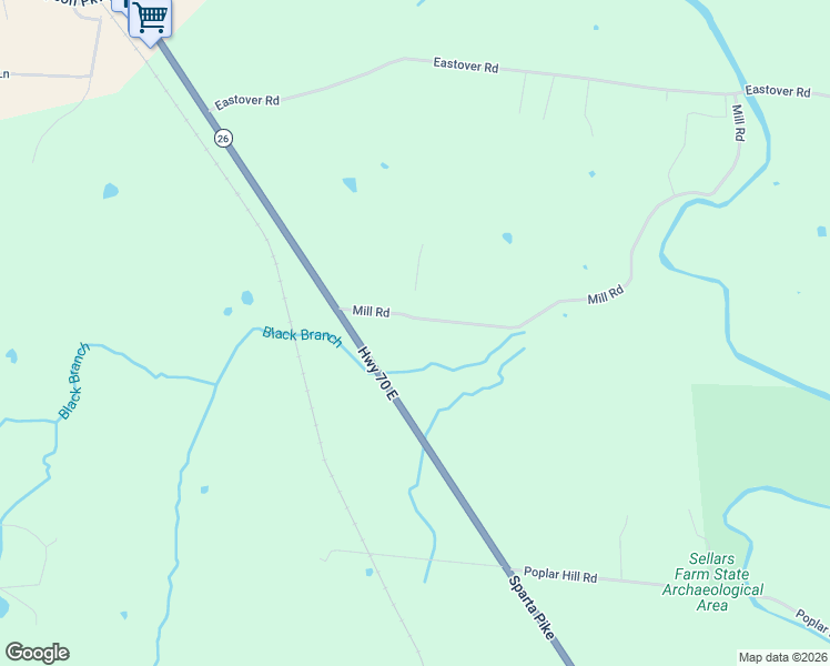 map of restaurants, bars, coffee shops, grocery stores, and more near 154 Mill Road in Lebanon