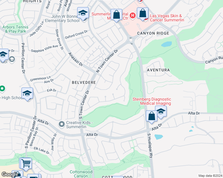 map of restaurants, bars, coffee shops, grocery stores, and more near 112 South Ring Dove Drive in Las Vegas