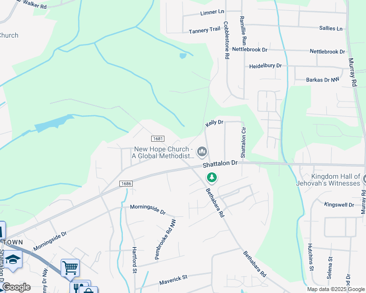 map of restaurants, bars, coffee shops, grocery stores, and more near 4626 Miller Road in Winston-Salem
