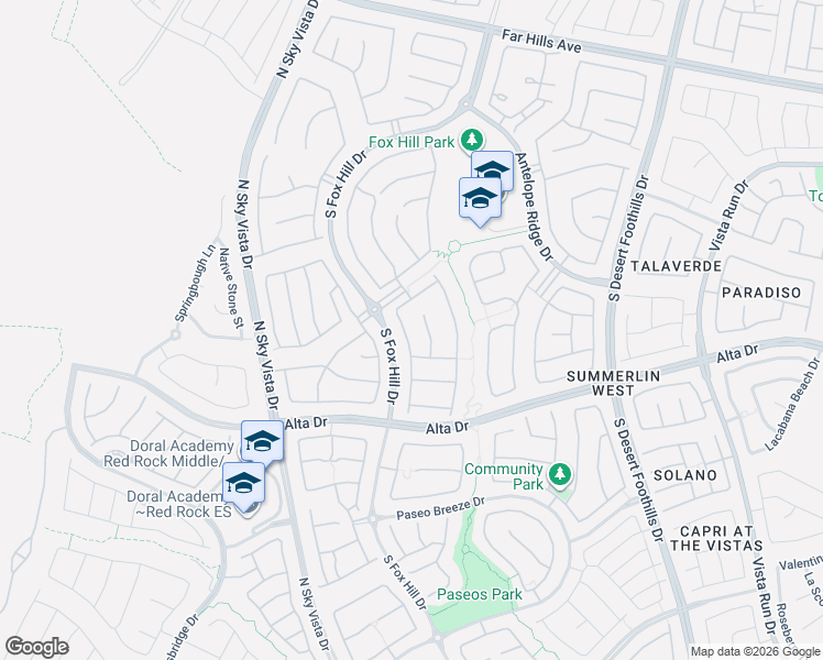 map of restaurants, bars, coffee shops, grocery stores, and more near 438 Paso De Montana Street in Las Vegas