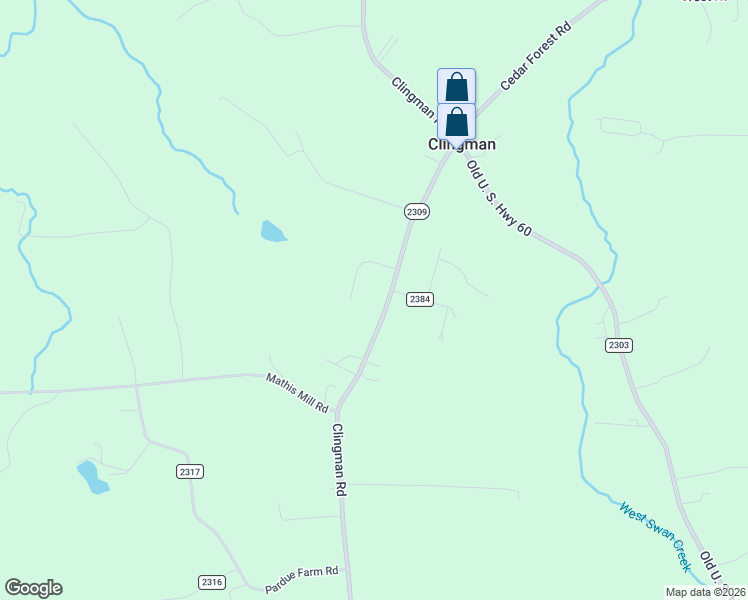 map of restaurants, bars, coffee shops, grocery stores, and more near 3648 Clingman Road in Ronda