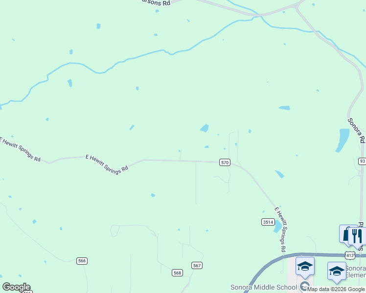 map of restaurants, bars, coffee shops, grocery stores, and more near 16553 East Hewitt Springs Road in Springdale