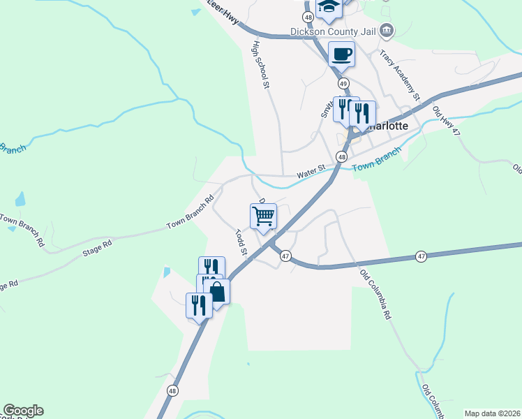 map of restaurants, bars, coffee shops, grocery stores, and more near 605 Dotson Street in Charlotte