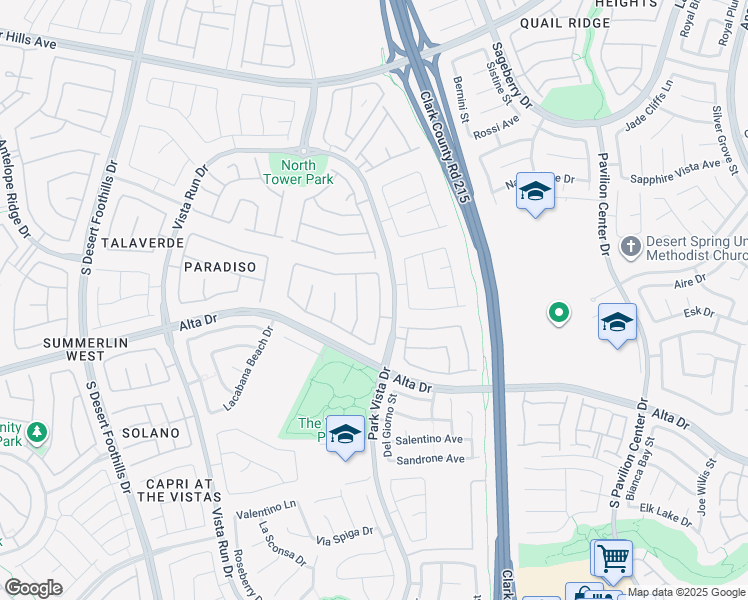 map of restaurants, bars, coffee shops, grocery stores, and more near 381 Rancho La Costa Street in Las Vegas