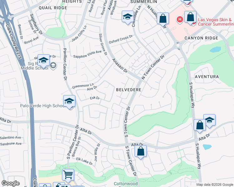 map of restaurants, bars, coffee shops, grocery stores, and more near 10521 Biriba Place in Las Vegas