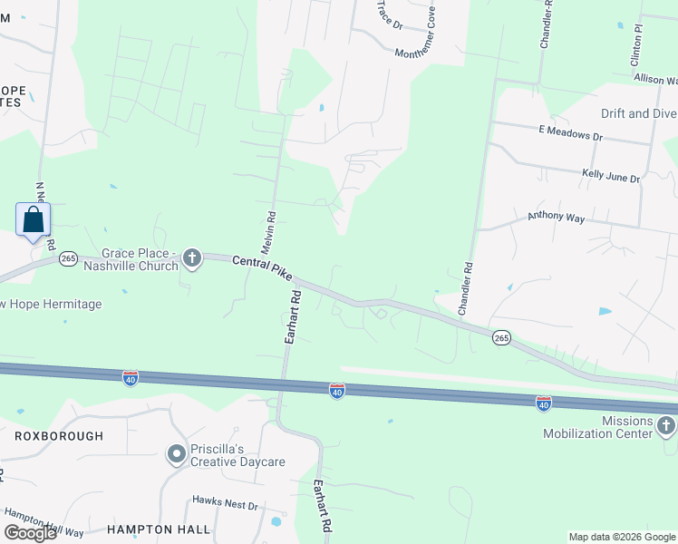 map of restaurants, bars, coffee shops, grocery stores, and more near 4509 Central Pike in Wilson County