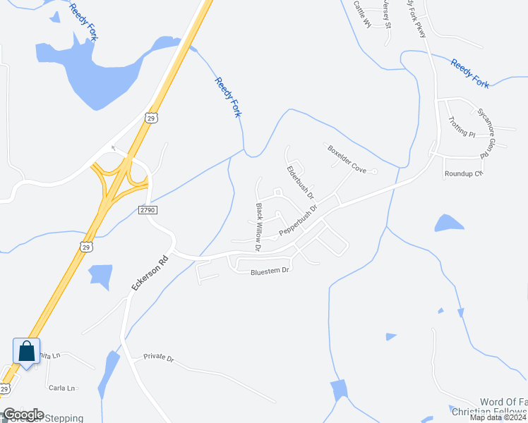 map of restaurants, bars, coffee shops, grocery stores, and more near 6104 Black Willow Drive in Greensboro