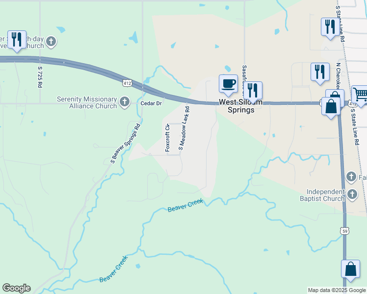 map of restaurants, bars, coffee shops, grocery stores, and more near 316 Meadowlark Drive in Watts