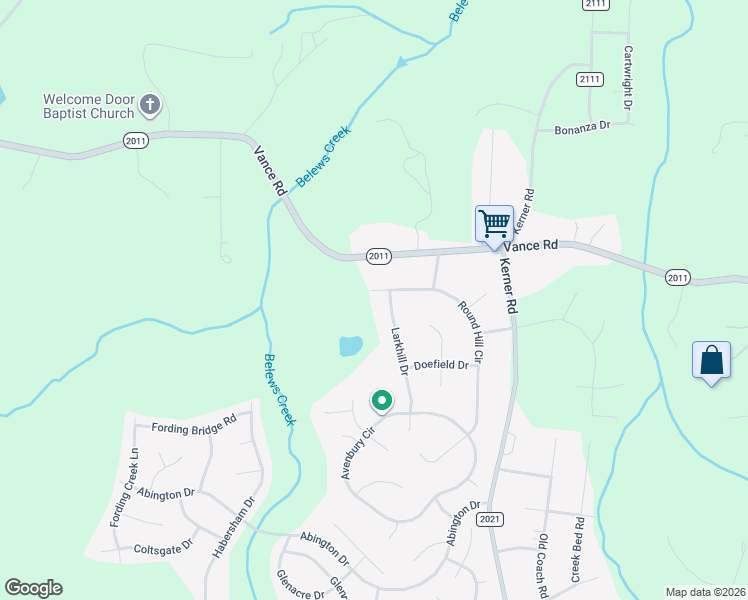 map of restaurants, bars, coffee shops, grocery stores, and more near 1785 Round Hill Circle in Kernersville