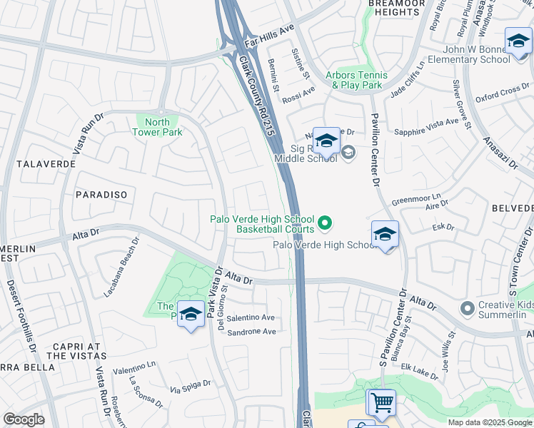 map of restaurants, bars, coffee shops, grocery stores, and more near 11215 Ivybridge Avenue in Las Vegas